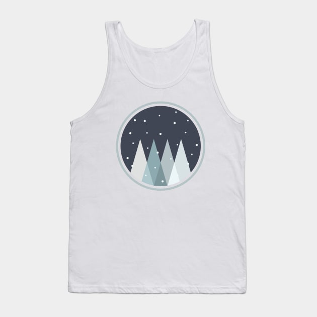 Snow on Pine Forest Tank Top by Dellan